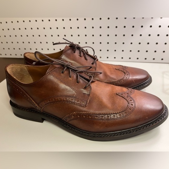 Frye Paul Bal Men\'s Size 10.5 D Shoes Brown Leather Cognac Lace Up Wingtip Derby main image 4